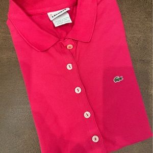 Little girls Lacoste pink polo size 38